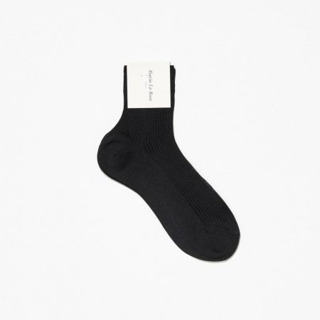 Accessories | Womens Maria La Rosa Ribbed Silk Ankle Socks Black