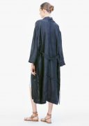 Coats And Jackets | Womens Aodress Embroidered Silk Kimono Coat Black