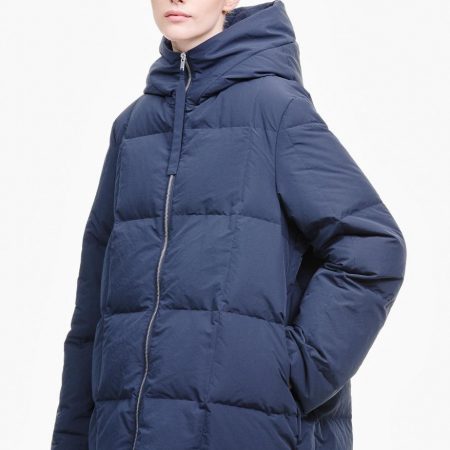 Coats And Jackets | Womens Jil Sander Hooded Down Jacket Dark Blue
