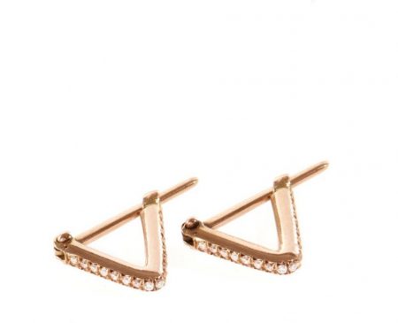 Jewelry | Womens Wendy Nichol Pave Triangle Hoops Rose Gold