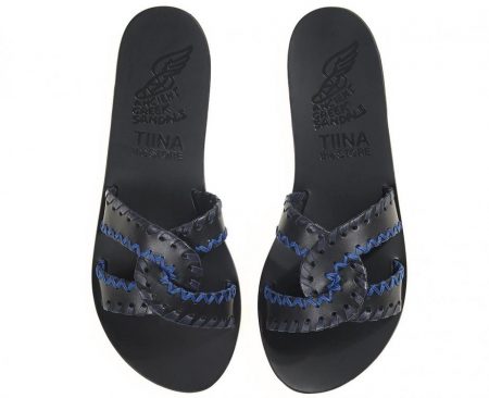 Shoes | Womens Ancient Greek Sandals Desmos Stitch Black/ Blue