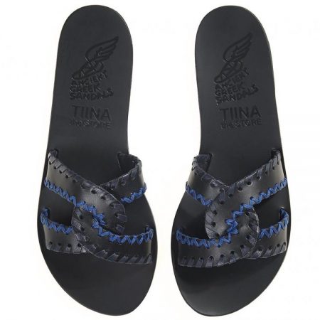 Shoes | Womens Ancient Greek Sandals Desmos Stitch Black/ Blue