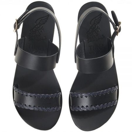 Shoes | Womens Ancient Greek Sandals Dinami Zigzag Black/ Navy
