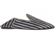 Shoes | Womens Liwan Satin Slippers Black/silver Stripe