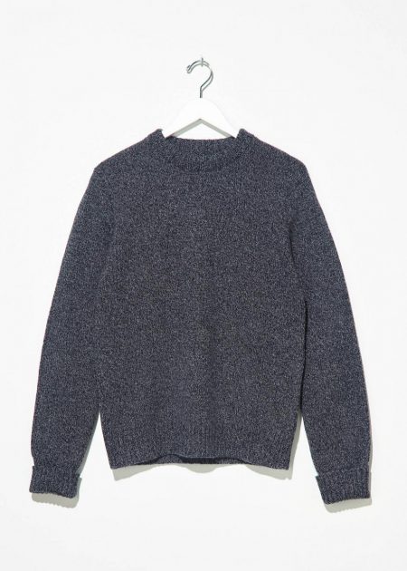 Sweaters | Mens Johnstons Of Elgin Cashmere Sweater Dark Navy/ Graphite Marl